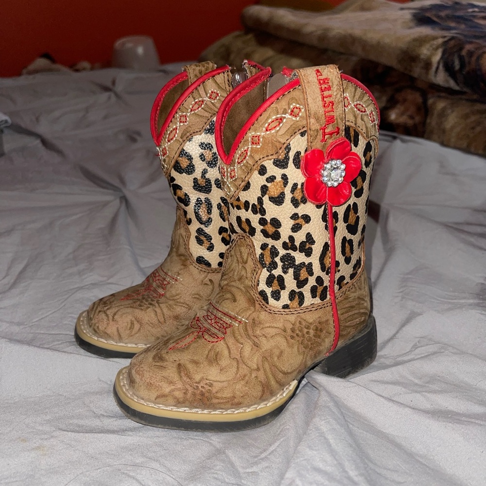 CAVENDERS-Toddler square toe leopard boots
